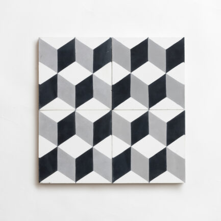 Mosaico Hidraulico Cement Tile Grey Cube